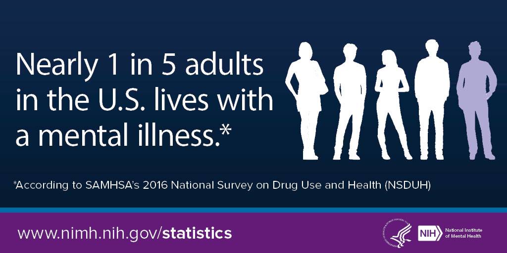 Mental Illness in adults statistic image