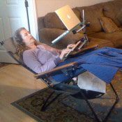 This laptop desk is an accessible option.