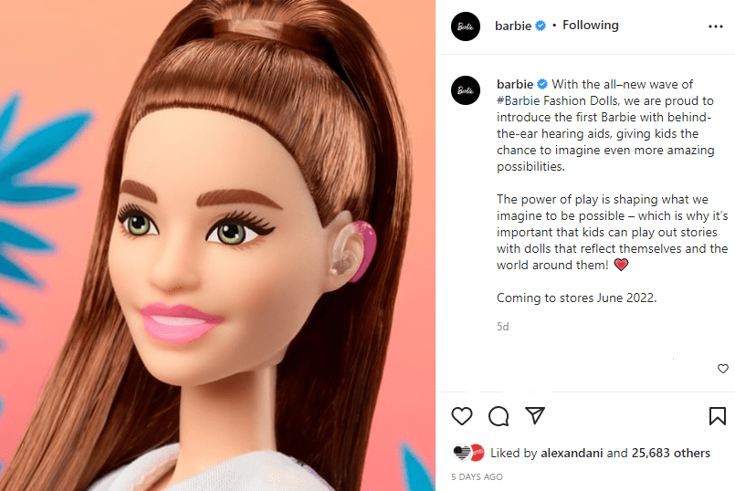Barbie announces doll with hearing aid on Instagram