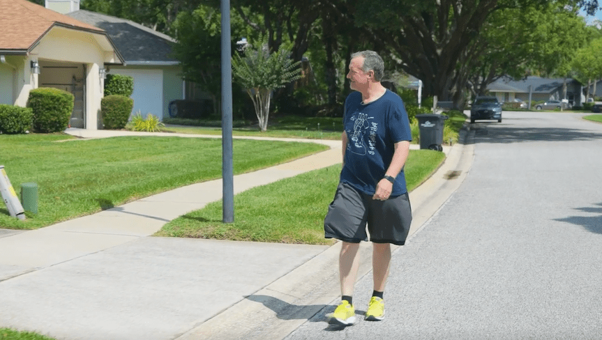 Roy Reid takes a heart healthy walk. 