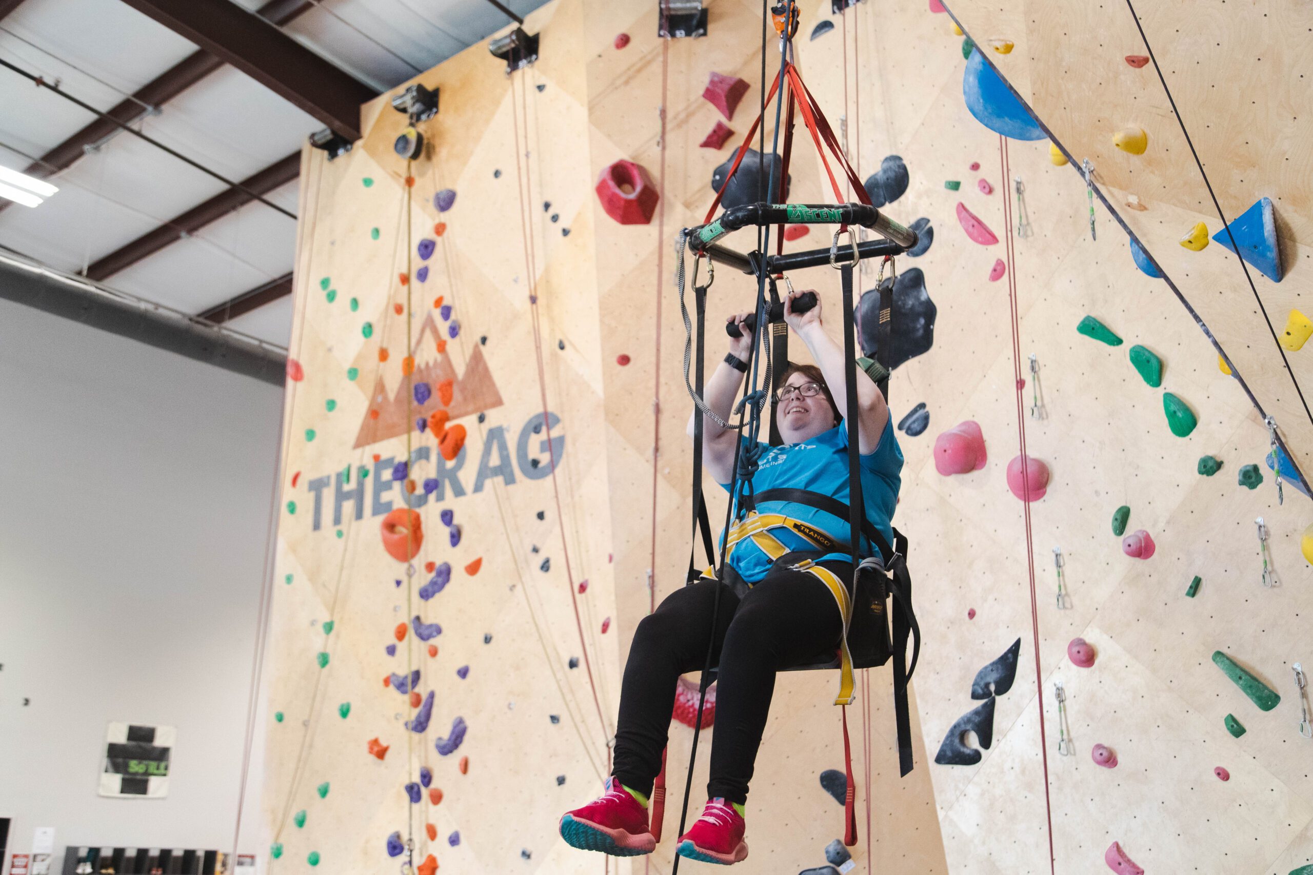 Adaptive climbing participates smiles