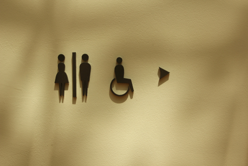 symbols for woman, man and handicapped