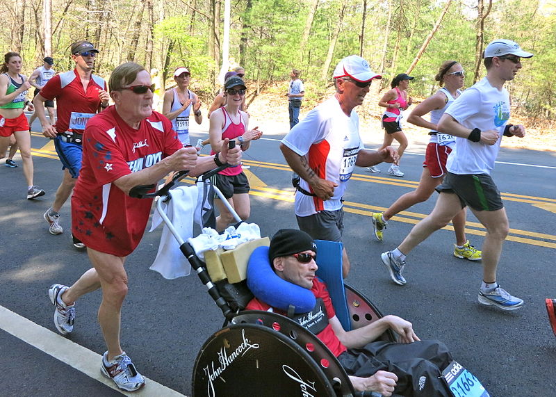 Dick and Rick Hoyt compete in 2012 Boston Marathon 