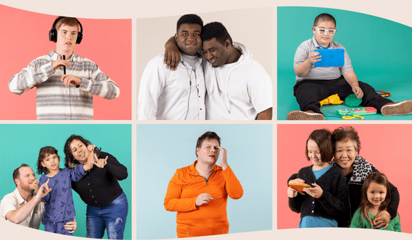 photo collage of autistic people